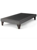 Base Cama Europea Gris Oscuro Felpa 1.5 Plaza 105X200