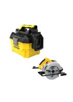 Aspiradora Inalámbrica 20V + Sierra Circular 1600W STANLEY