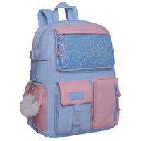 Mochila Mujer Fusion K-POP Glitter Celeste Head