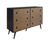 Cómoda Amber 6 Cajones Negro/Brise