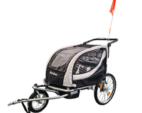 CARRITO JOGGER BABY TRAILER PARA 2 NIÑOS NEGRO