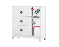 COMODA INFANTIL CON PUERTA FAST CAR BLANCO
