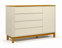 CÓMODA FLOW 4 CAJONES + PUERTA BEIGE ECO WOOD