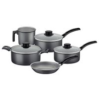 Batería De Cocina Juego Ollas Tramontina Turim 5 Pzas Negro