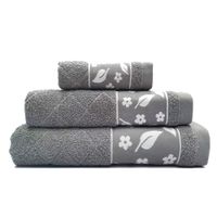 Andes Juego Toallas Jacquard Hojas 3 Piezas 100% Algodón