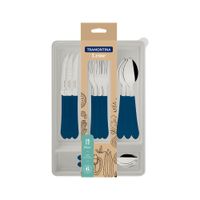 Tramontina Juego Cubiertos 25 Piezas Leme Azul