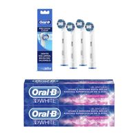 Pack 2 Pasta de dientes Oral-B 3Dwhite + 4 Repuestos P.clean
