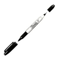 Marcador Sharpie Permanente Doble Punta Negro x12ud