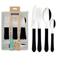 Tramontina Juego Cubiertos 25 Piezas Leme Negro