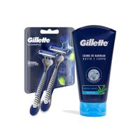 Pack Afeitado Cuerpo Gillette Máquina Desechable X 2ud+crema