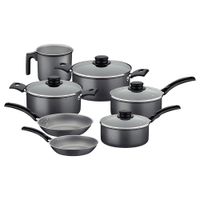Batería De Cocina Juego Ollas Tramontina Turim 7 Pzas Negro