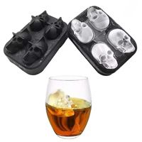 Molde Silicona Calaveras 4 Cavidades Negro Reposteria