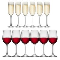 Set 6 Copas Flute 195mL + 6 Copas Vino 405mL Montepulciano