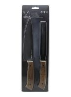 Cuchillo Tenedor Prm Asado Cocina Bbq Parrilla Wayu Marrón Claro