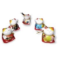Set Decorativo Maneki Neko Gatos de la Suerte Orientales