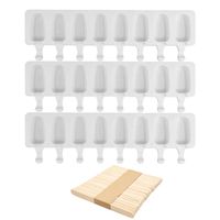 Set 3 Moldes Silicona Helado Paletas 8 Cavidades Reposteria