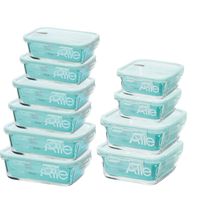 Set 10 Contenedores Hermeticos Alimentos De Vidrio Allegra