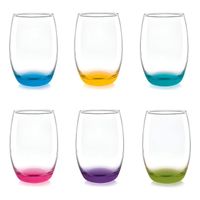 Set De 6 Vasos Altos Mikonos Fondo Color 460mL Cristar
