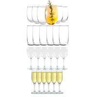 Set 24 Copas Vasos Vidrio Transparente Cristar Celebraciones