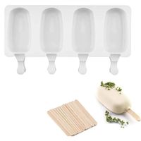 Molde Silicona Helado Paletas Con 4 Cavidades Reposteria