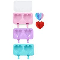 Set 3 Moldes Silicona Corazon Geometrico Con Tapa Surtidos