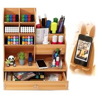 Organizador De Escritorio Madera Oficina Con Cajonera