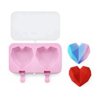 Molde Silicona Corazon Geometrico Con Tapa Surtidos Multiuso