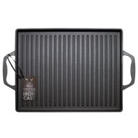 Plancha Parrilla Churrasquera Wayu Con Asas Hierro 44x28cm
