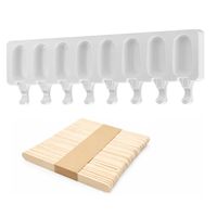 Molde Silicona Helado Paletas Con 8 Cavidades Reposteria