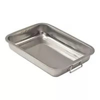 Bandeja Fuente Acero Inoxidable Con Asas Manillas 40x30 Cm