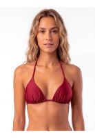 Bikini triángulo drapeado rojo brillante