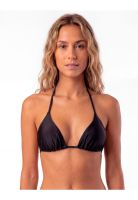 Bikini triángulo drapeado negro