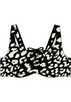 Bikini copa C-D blanda estampado beige