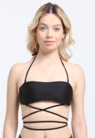 Bikini bandeau strapless negro