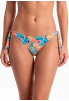 Bikini mujer calzón tanga amarras estampado coral