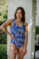 Traje De Baño Básico Para Natación Espalda Redonda estampado