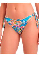 Bikini mujer calzón clásico con amarras estampado turquesa