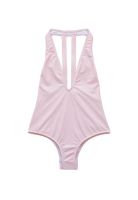 Traje de baño escotado rosado