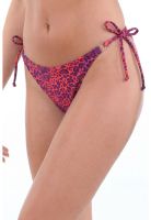 Bikini calzón colaless basico con amarras animal print brillante