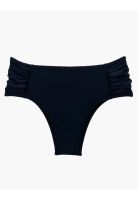 Bikini calzón tanga drapeado negro
