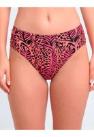 Bikini clásico costados drapeados estampado negro