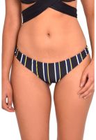 Bikini calzón con drapeado trasero estampado negro