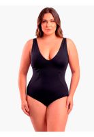 Traje de baño reductor estilo corset ajustable negro