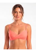 Bikini estilo sostén drapeado coral