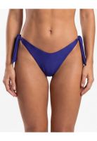 Bikini mujer tanga con amarras y pinza azul brillante