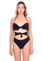 Trikini con doble nudo color negro