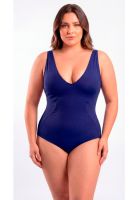 Traje de baño reductor estilo corset ajustable azul