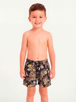 Traje De Baño Estampado Negro Short Niño
