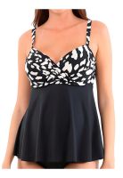 Tankini básico para embarazada estampado negro