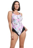 Enterito deportivo reductor estampado lila